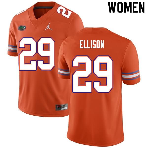 NCAA Florida Gators Khamal Ellison Women's #29 Nike Orange Stitched Authentic College Football Jersey LIM3364NB